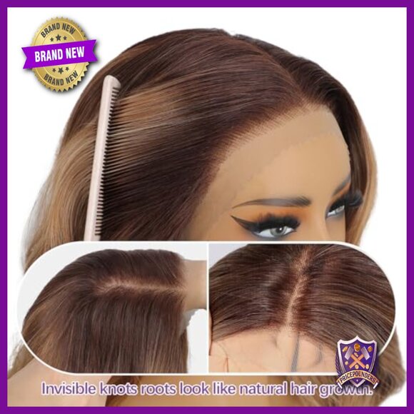 Long Synthetic Lace Front Wig 26 Inch Curly Wavy Glueless HD main image 5